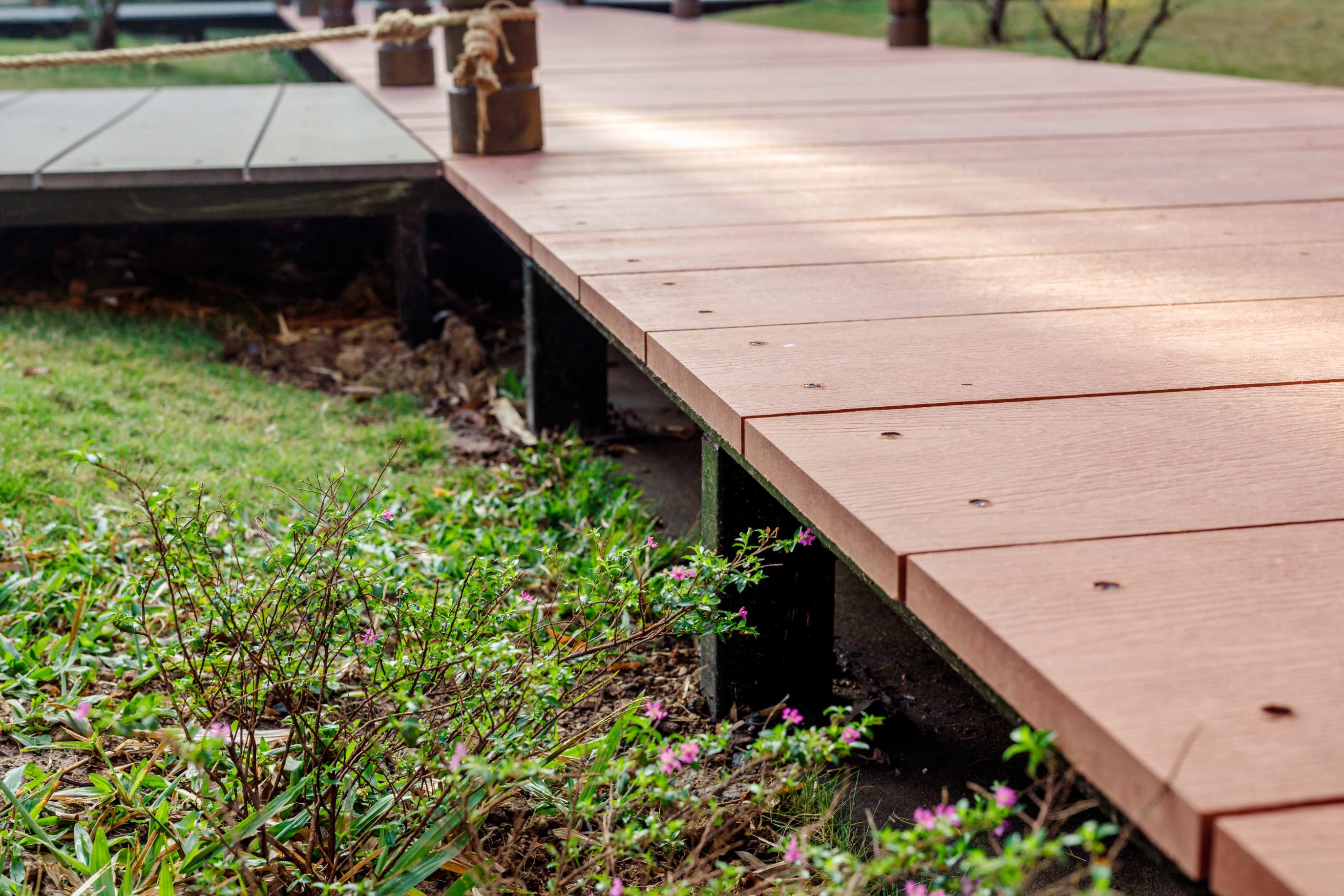 wood look fiber cement decking for public parks